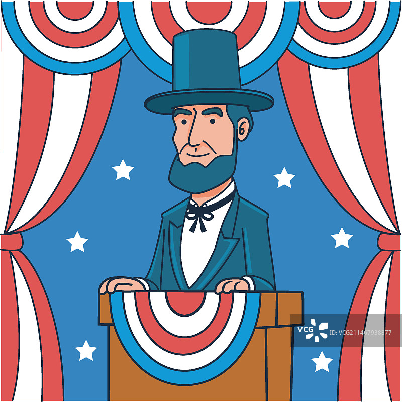 手绘总统日插画图片素材