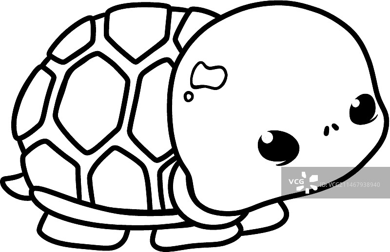 手绘乌龟轮廓插图图片素材