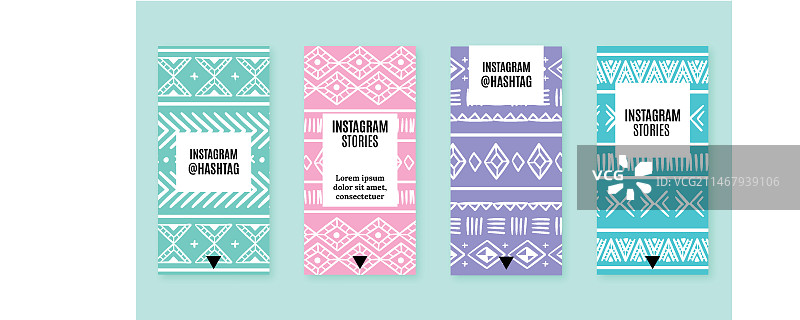 手绘波西米亚风Instagram快拍素材图片素材