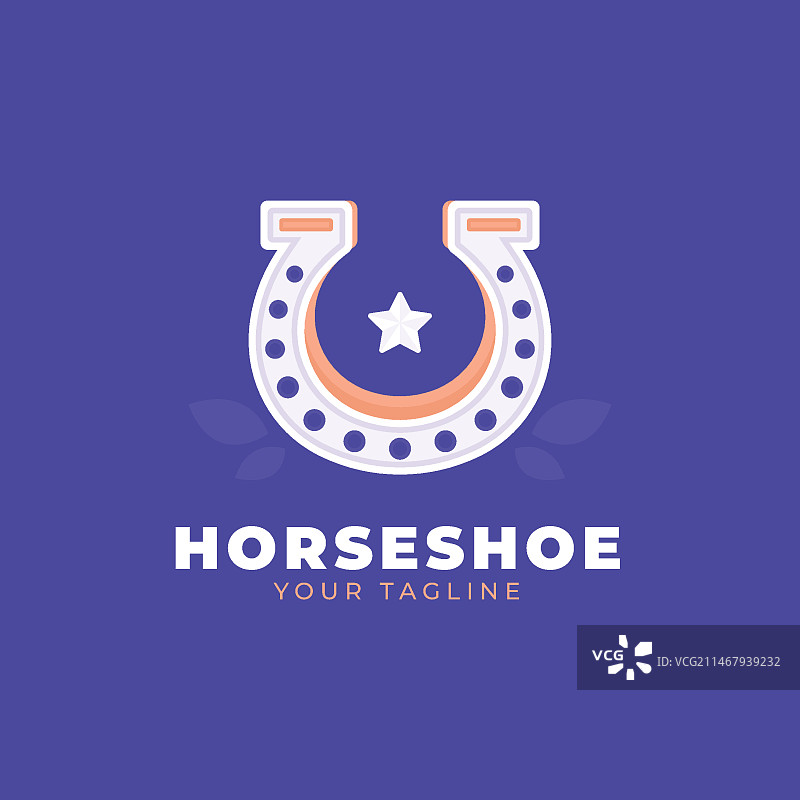 扁平风格马蹄铁Logo模板图片素材