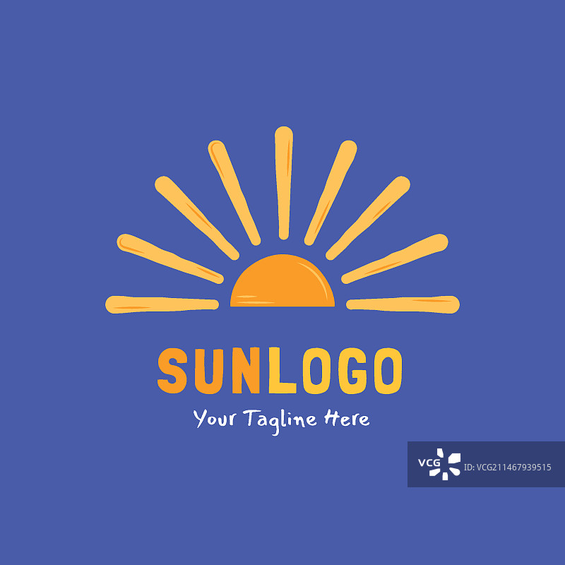 手绘扁平太阳标志图片素材