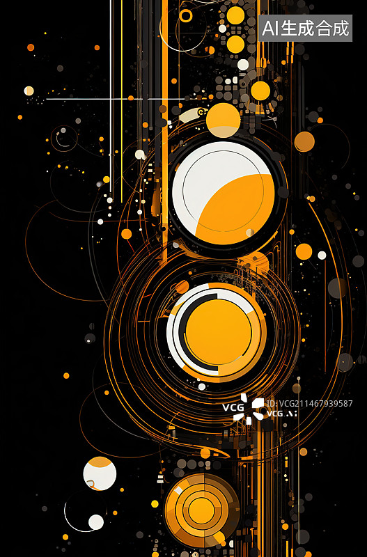 【AI数字艺术】城市夜间照明建筑的高角度透视图片素材