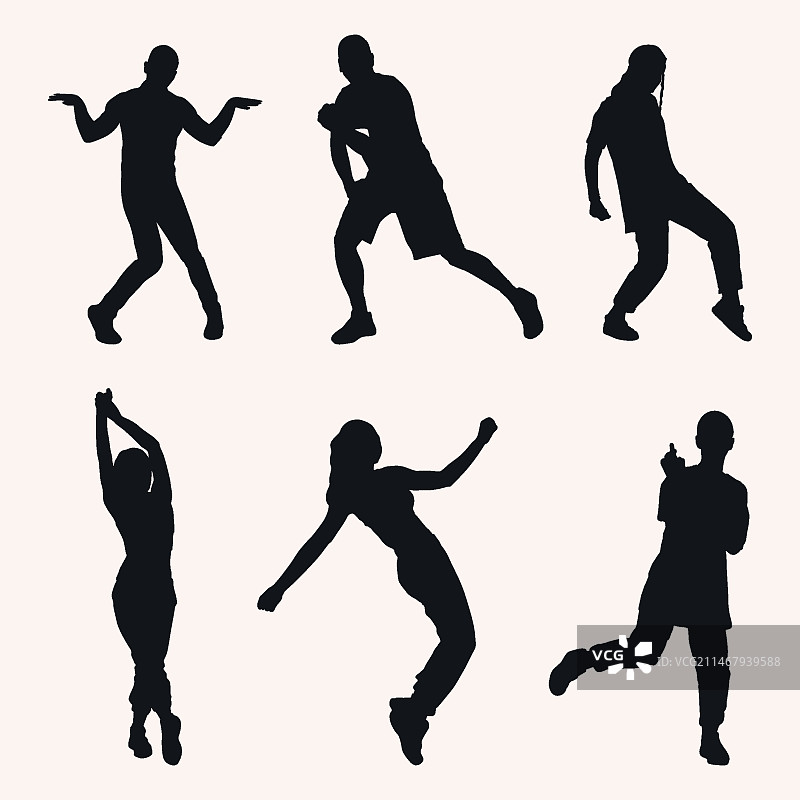 舞蹈扁平剪影图片素材