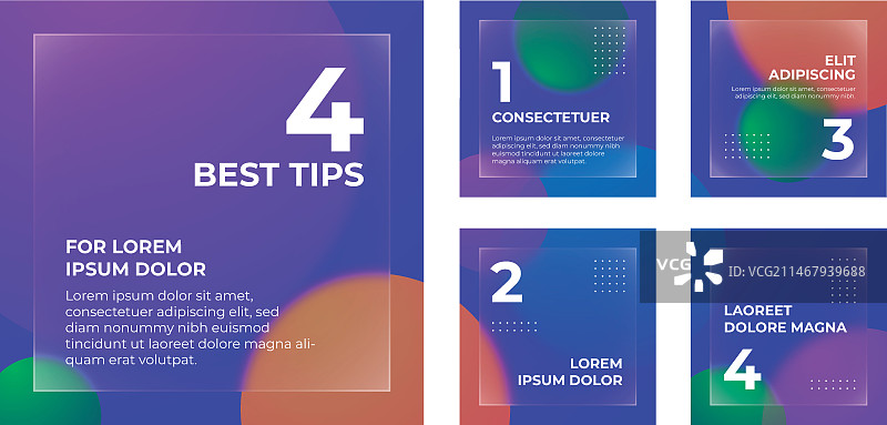 渐变玻璃质感IG帖子合集图片素材