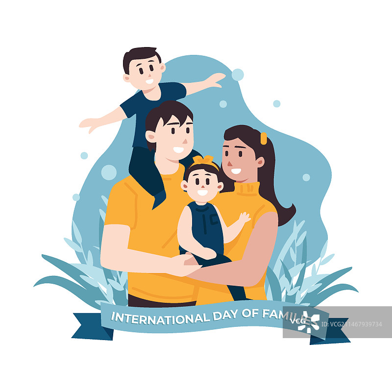 国际家庭日插画图片素材