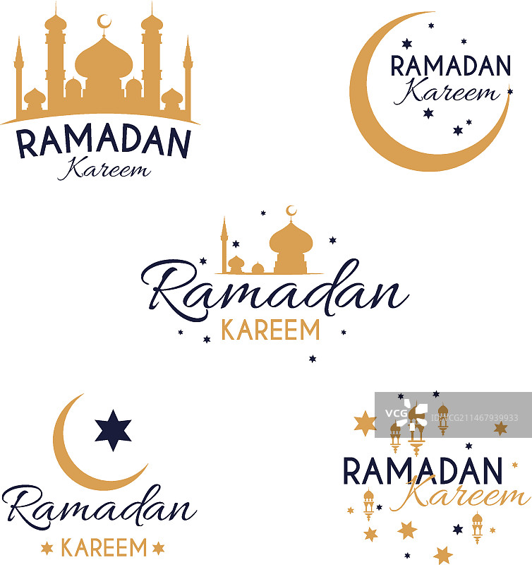 斋月标签系列扁平风设计图片素材