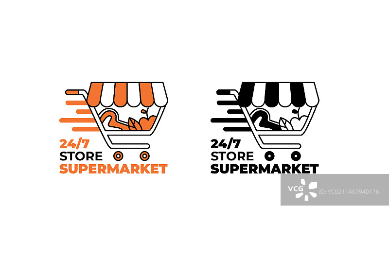 超市标志的两种版本图片素材
