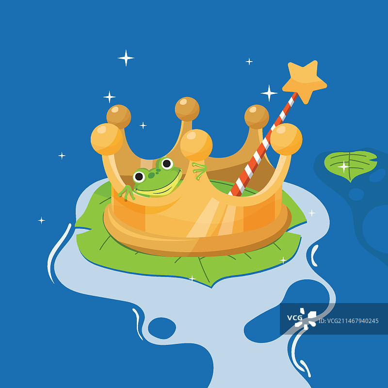 创意青蛙童话插画图片素材