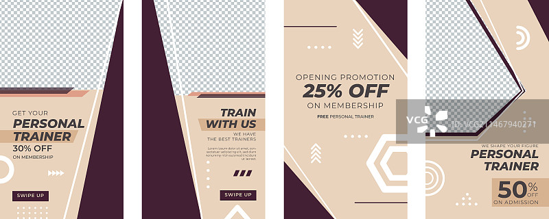 扁平风格私人教练Instagram快拍图片素材