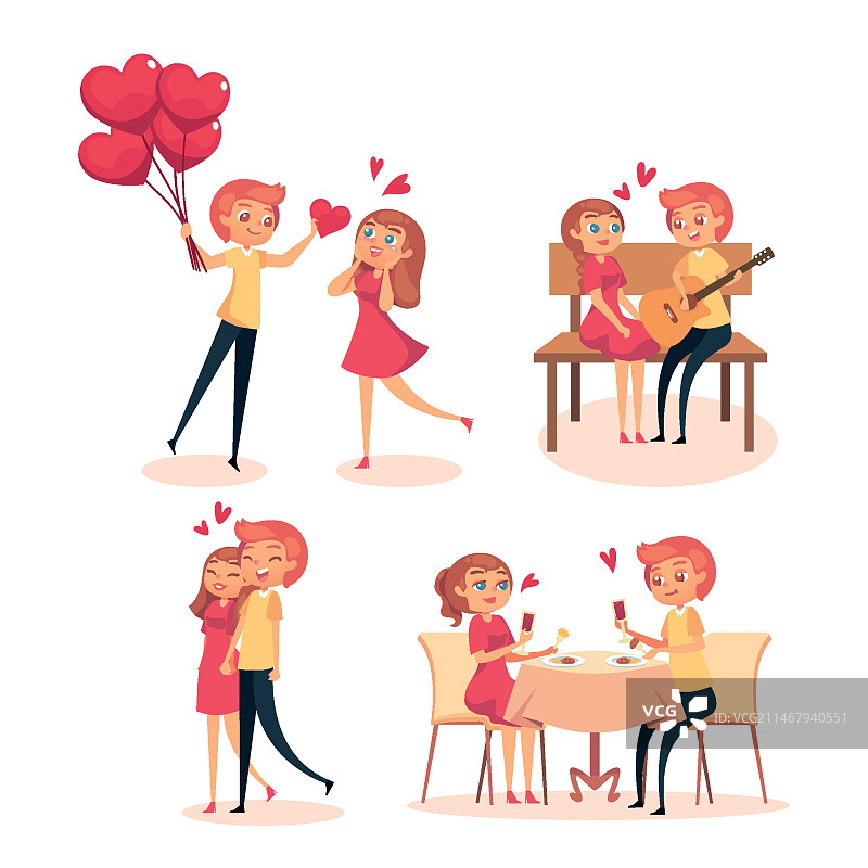 可爱的浪漫情侣合集图片素材