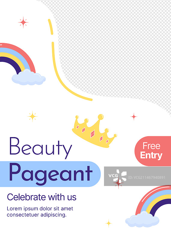 选美海报模板扁平风设计图片素材