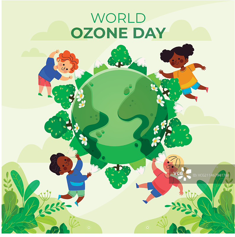 世界臭氧日插画图片素材