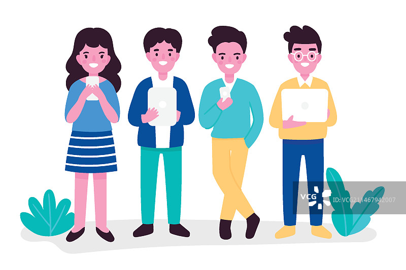 使用科技设备的人群图片素材