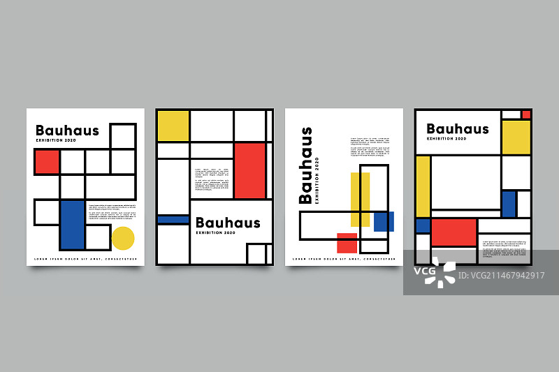 包豪斯风格的图形设计封面图片素材