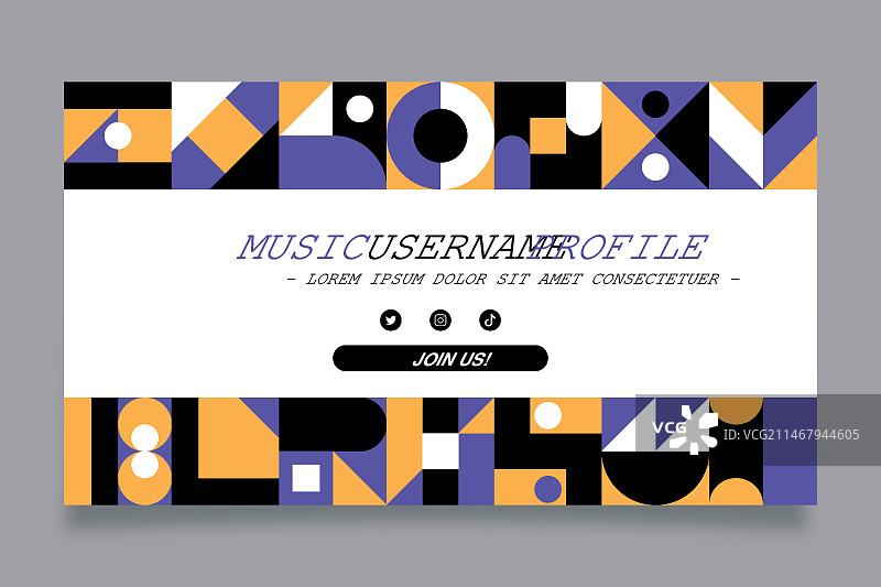 扁平马赛克YouTube频道封面图模板图片素材