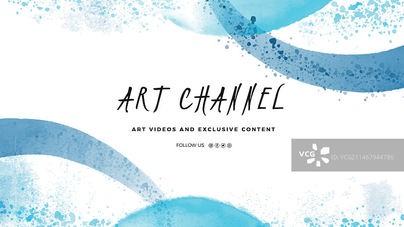 抽象水彩油管频道艺术模板图片素材