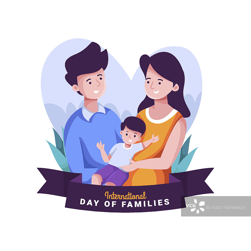 有父母和孩子的国际家庭日图片素材