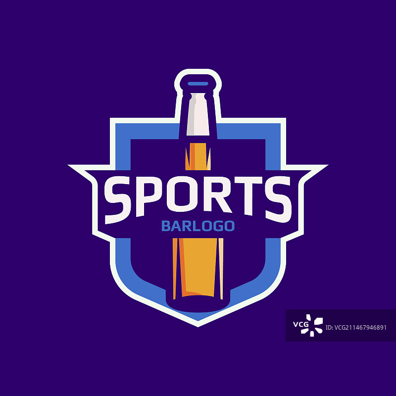 扁平风格体育酒吧logo设计图片素材