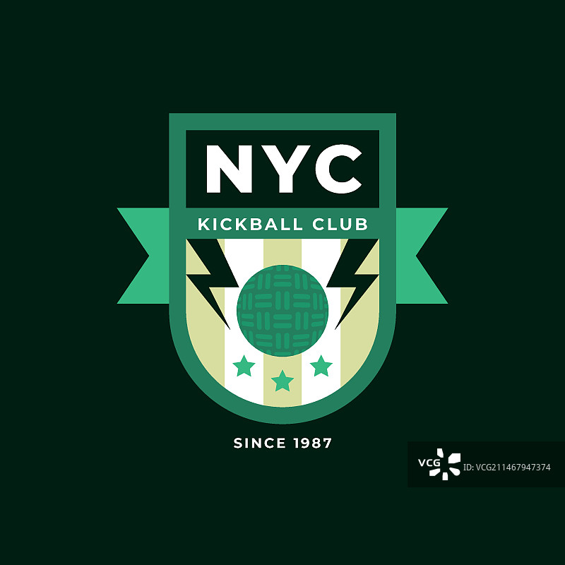 扁平风格的垒球标志图片素材