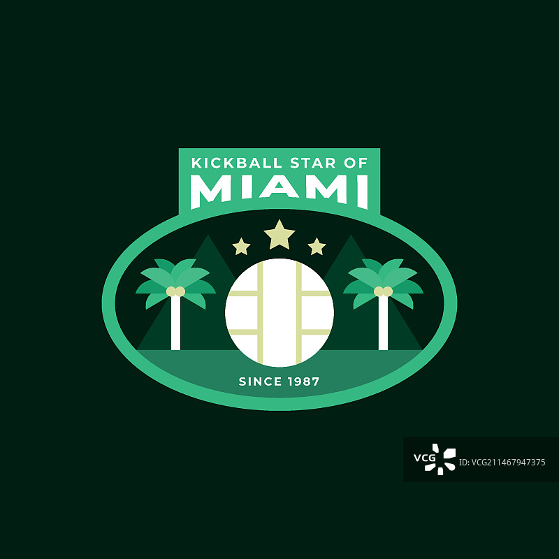 扁平风格的垒球标志图片素材