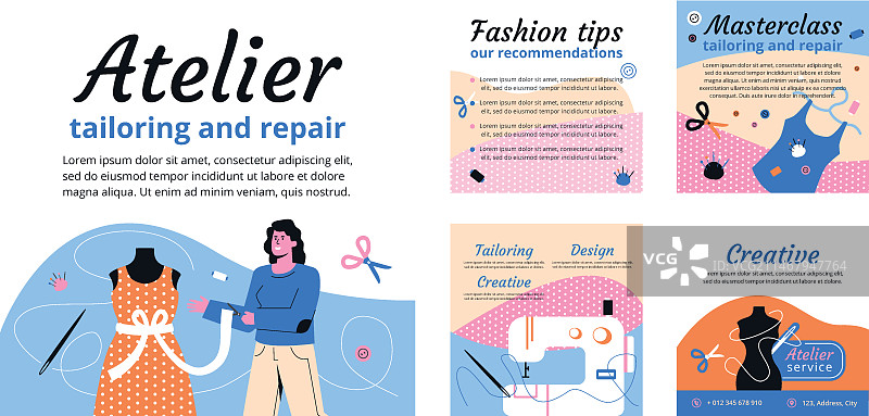 极简缝纫工作室Instagram帖子图片素材