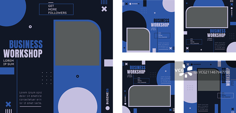 扁平风格商业研讨会Instagram帖子图片素材