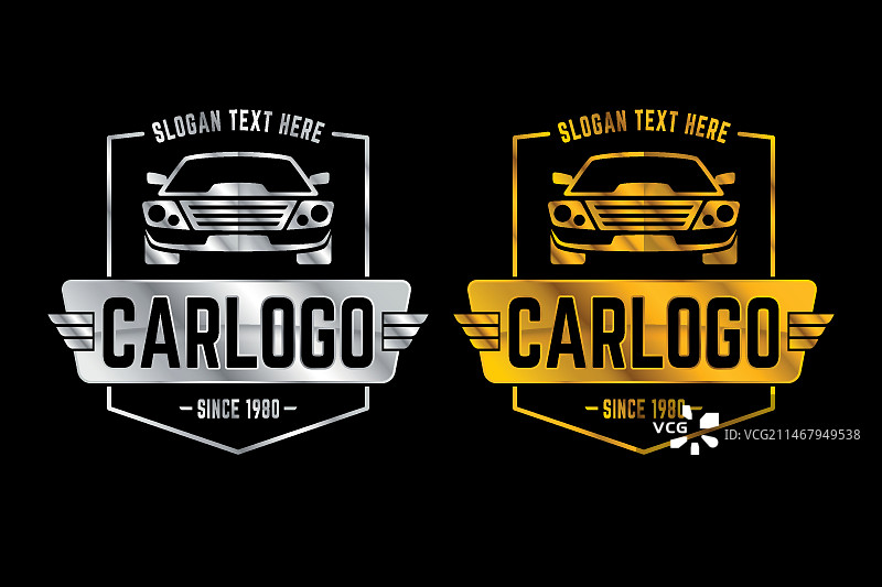 银色和金色金属汽车标志图片素材