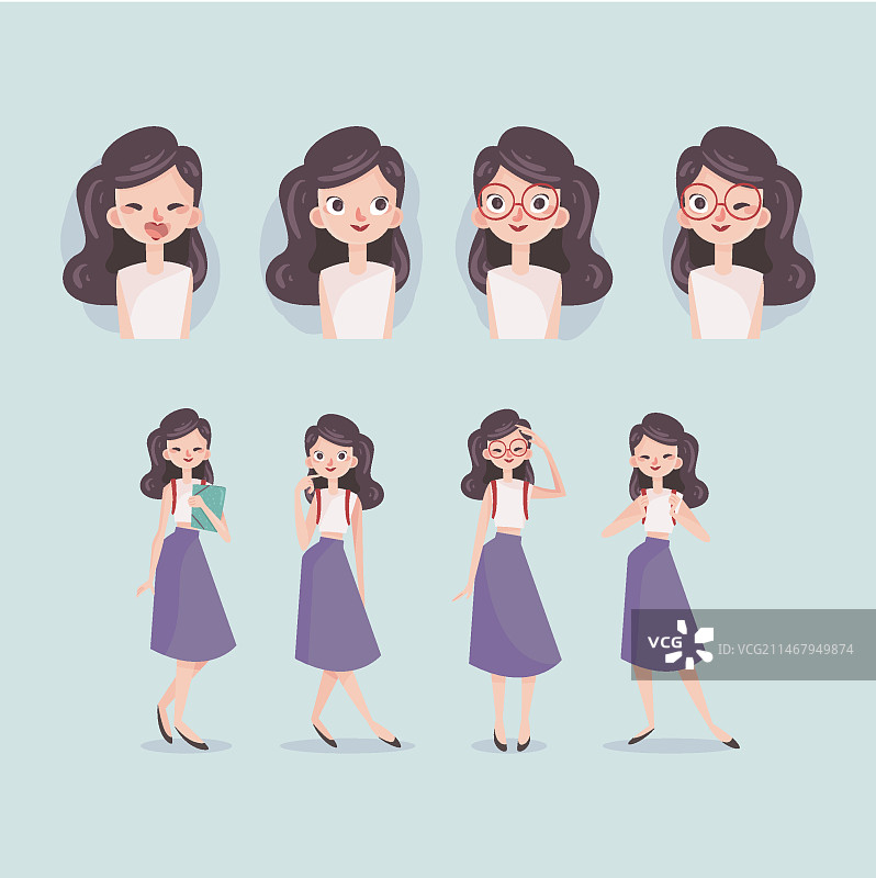 女孩角色姿势合集图片素材
