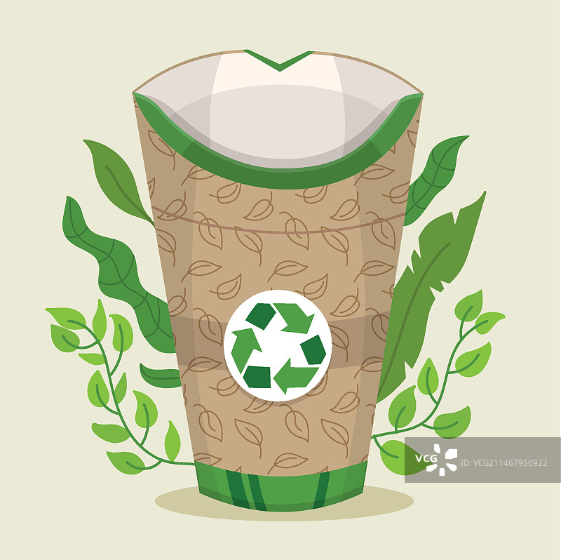 扁平风格环保杯插画图片素材