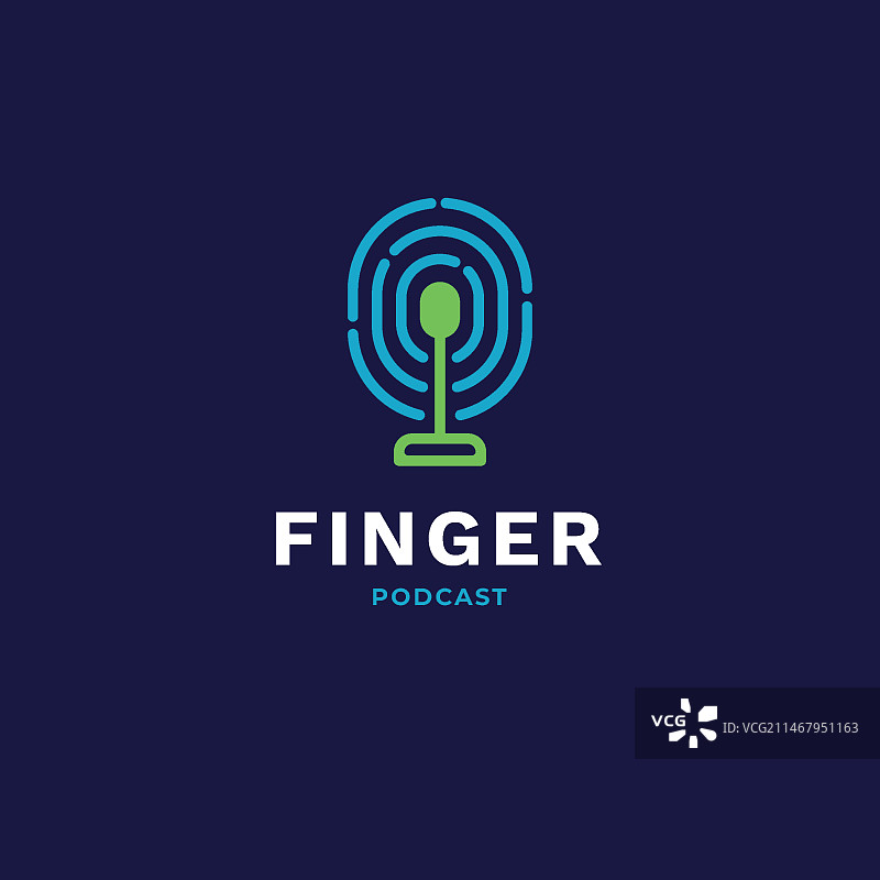 扁平风格指纹Logo设计图片素材