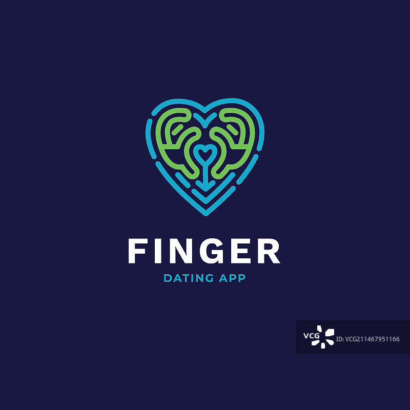 扁平风格指纹Logo设计图片素材