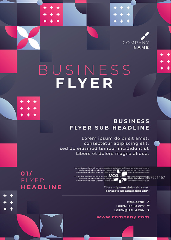 渐变马赛克竖版宣传单模板图片素材