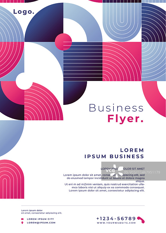 渐变马赛克竖版宣传单模板图片素材