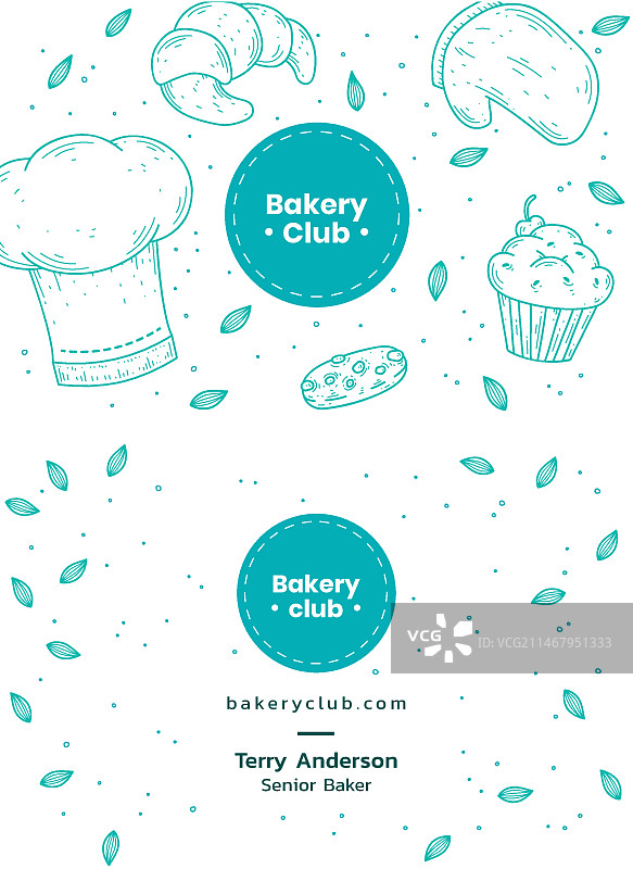 烘焙俱乐部商务名片模板图片素材