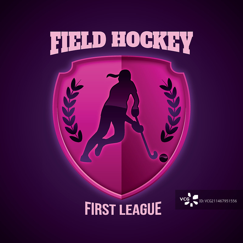 曲棍球渐变logo模板图片素材