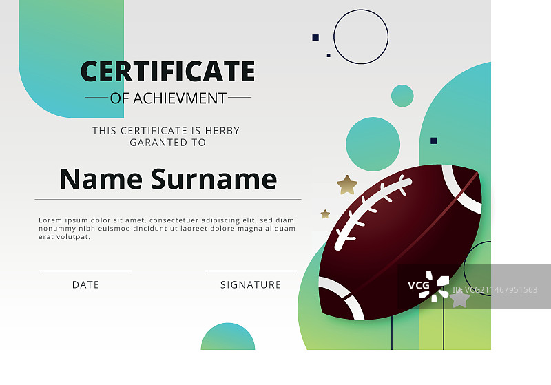 渐变运动证书设计图片素材