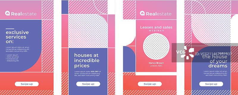 渐变房地产Instagram快拍图片素材