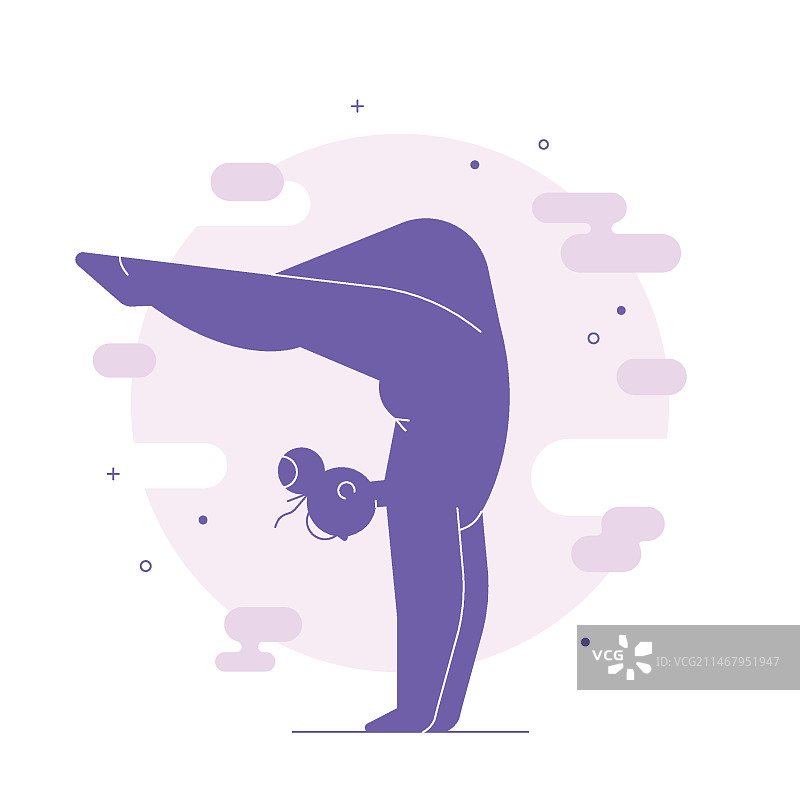 扁平风格体操运动员剪影插画图片素材