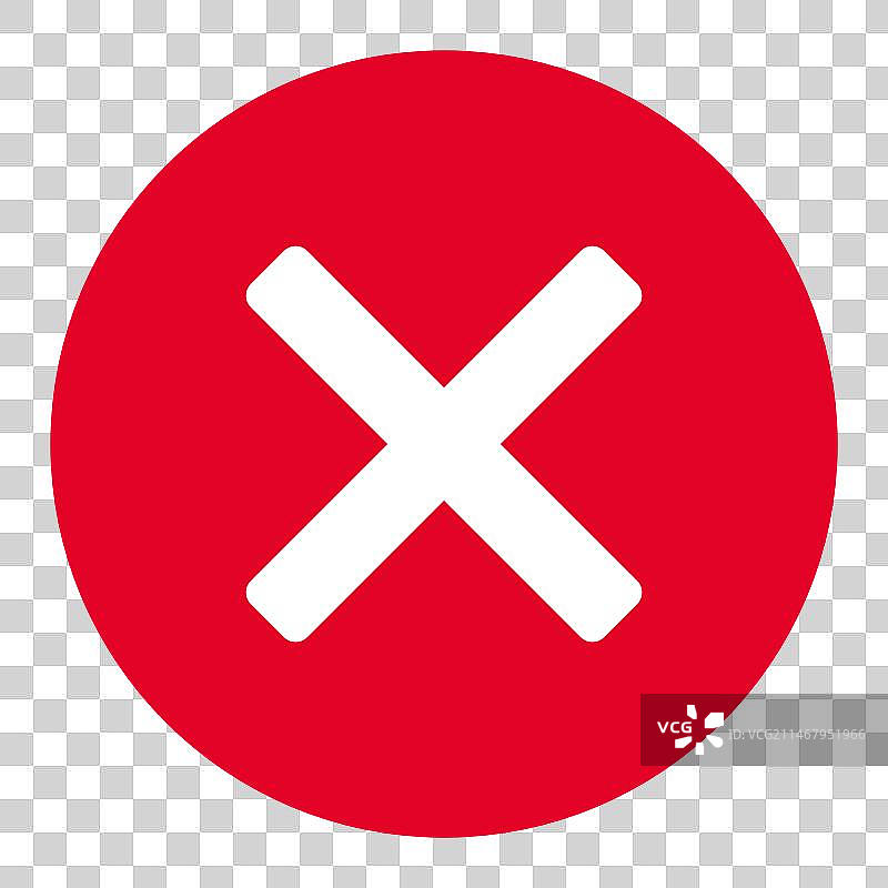 关闭按钮 - 红色十字圆形图标符号图片素材