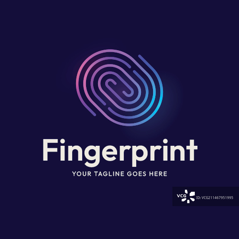 渐变指纹Logo设计图片素材