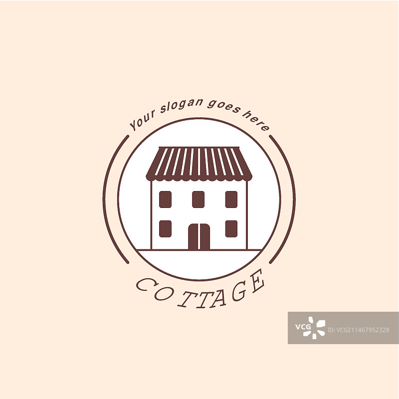 手绘小屋建筑Logo图片素材