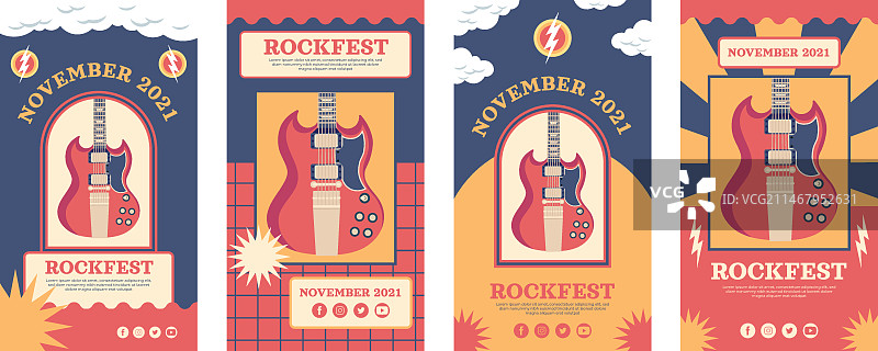 扁平极简音乐节Instagram快拍图片素材