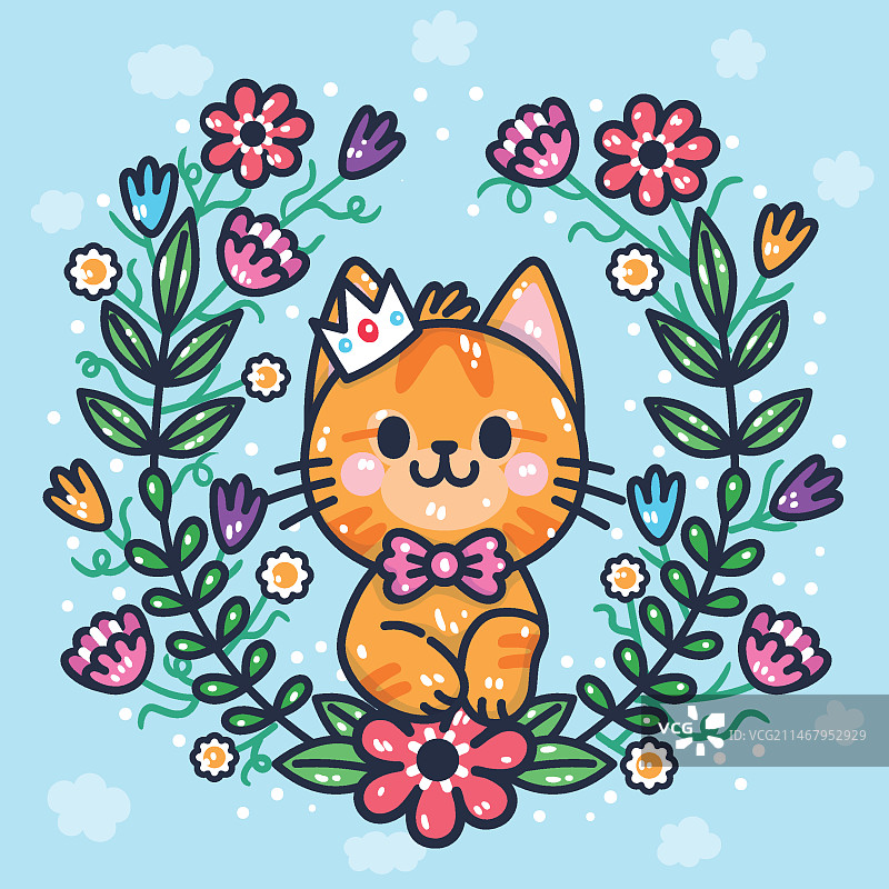 国际猫咪日手绘插画图片素材