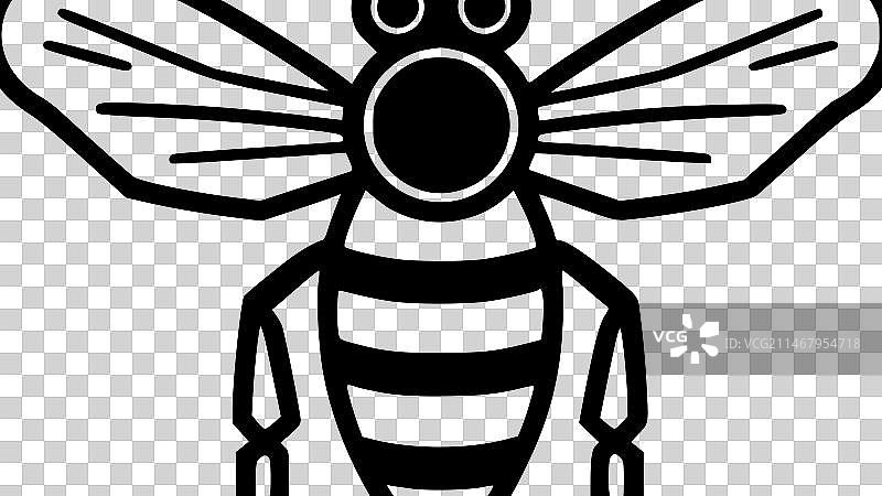 蜜蜂 - 简约剪影图片素材