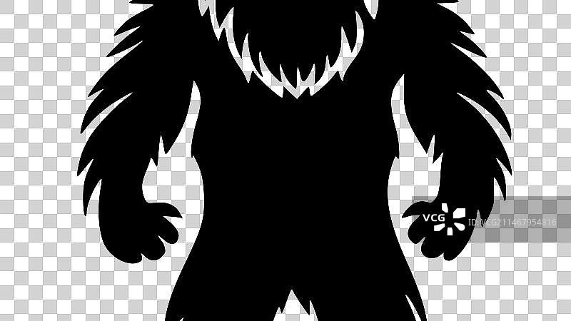 大脚怪（黑白）图片素材