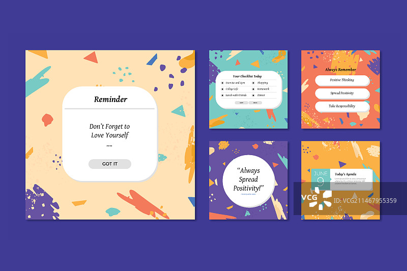 扁平风格提醒事项模板设计图片素材