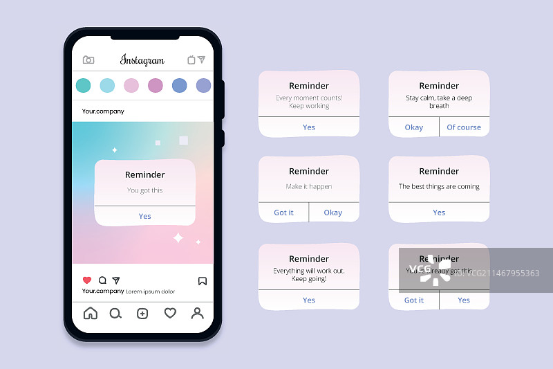 渐变色备忘录模板设计图片素材