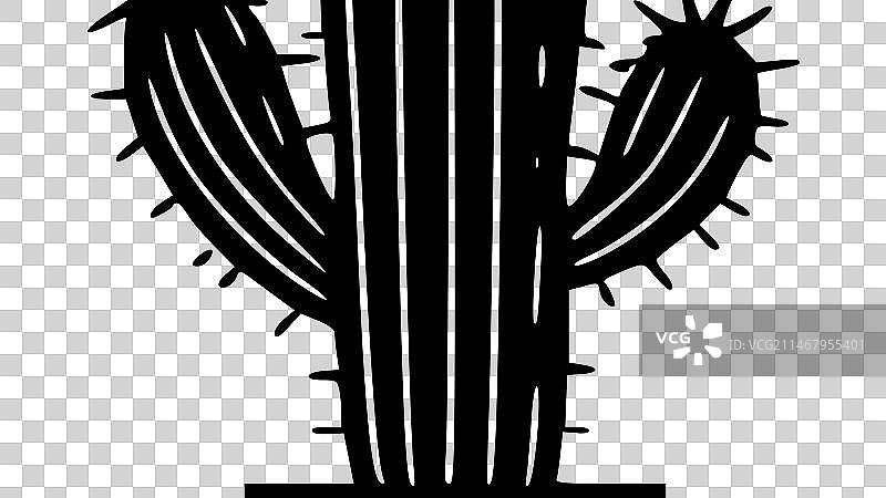 极简主义仙人掌轮廓图片素材