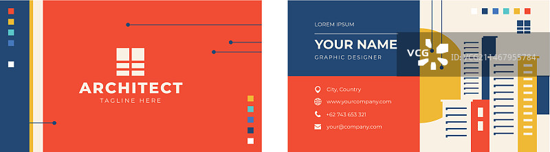 极简建筑项目横向名片图片素材
