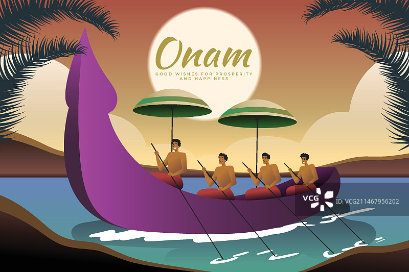 渐变Onam节背景图片素材